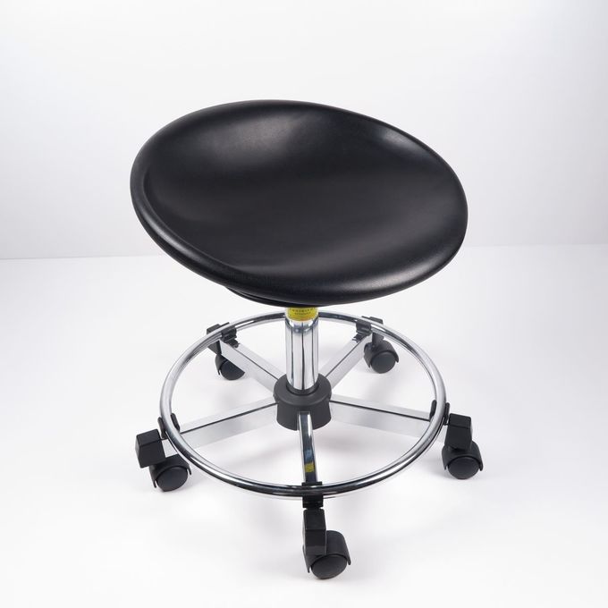 Schwarzer Polyurethan-ergonomische Laborschemel, dauerhafter drehbarer Büro-Stuhl